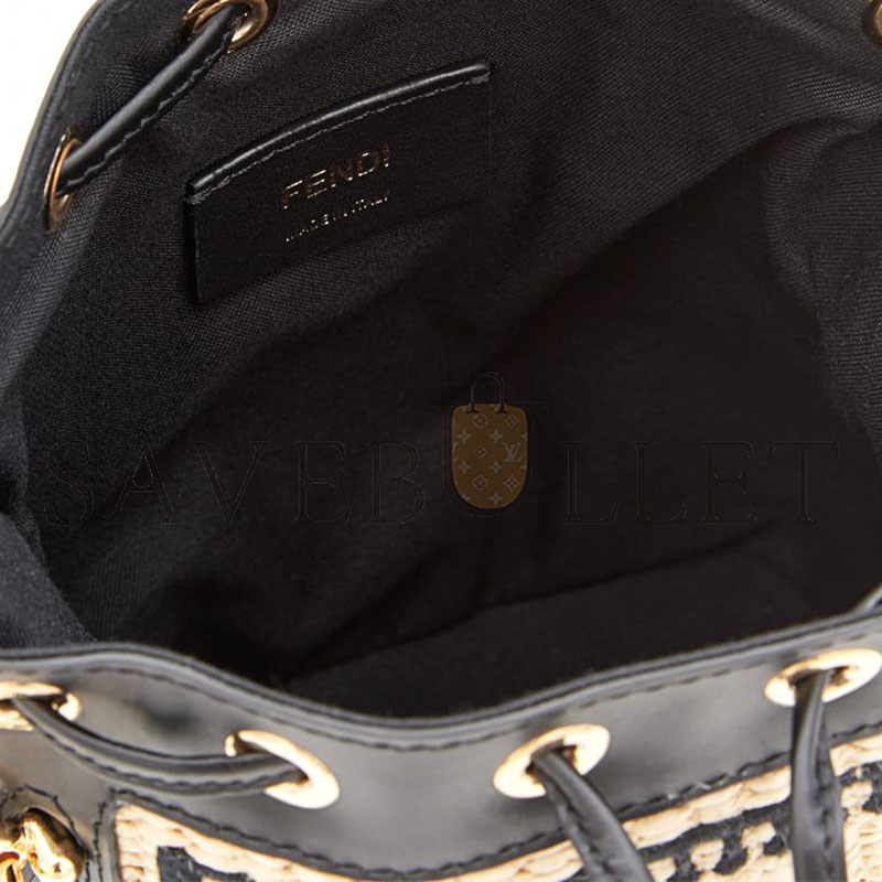 F**di mon tresor crochet straw mini bag 8bs010akmvf0vpj (19*12*10cm)